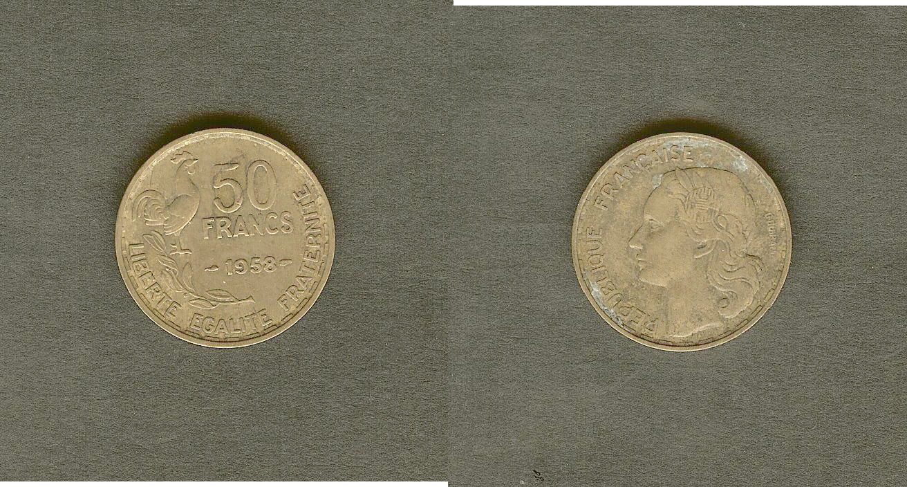 50 francs Guiraud 1958 TTB à TTB+